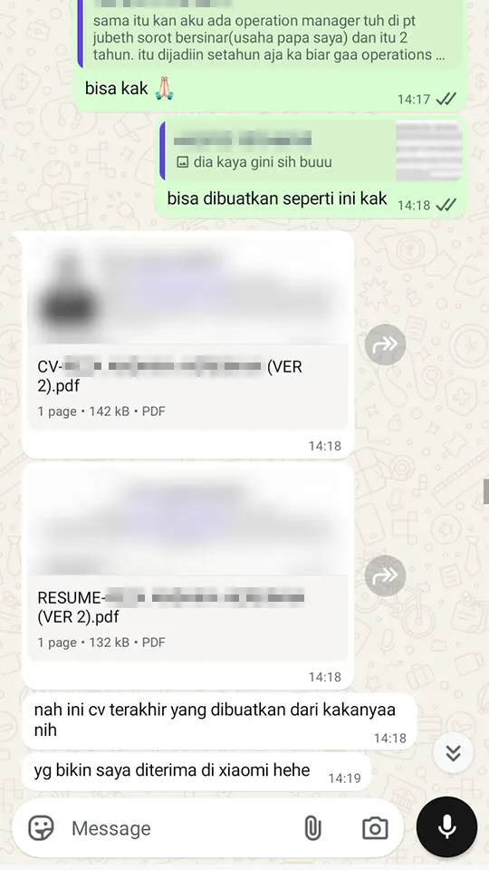 WhatsApp Testimonial 2